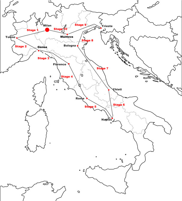 Giro d'Italia 1923 Map