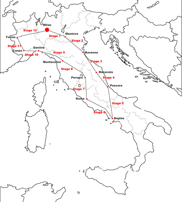 Giro d'Italia 1931 Map
