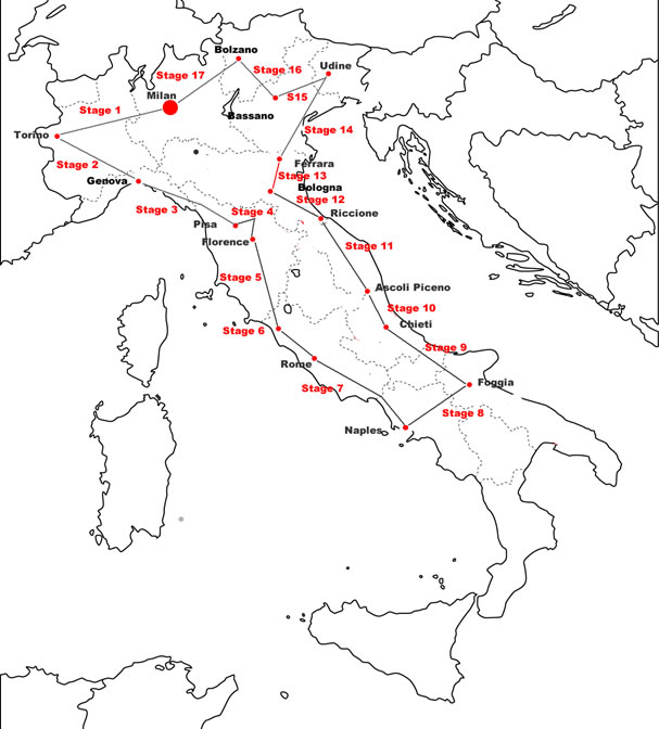 Giro d'Italia 1933 Map