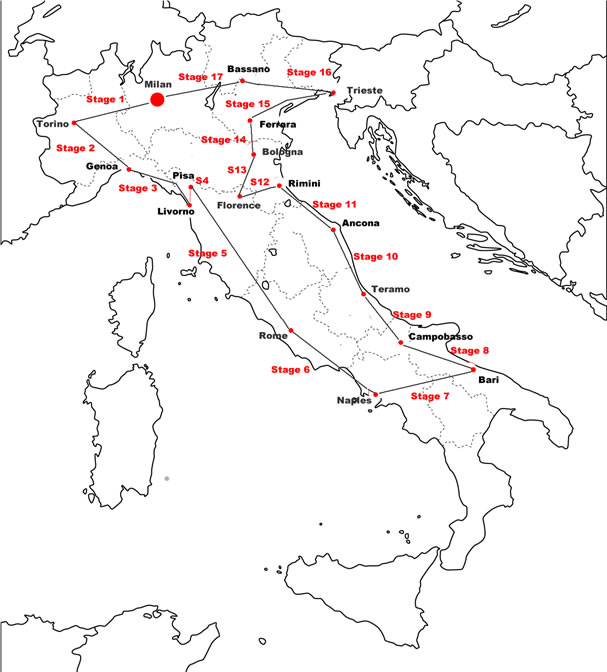 Giro d'Italia 1934 Map