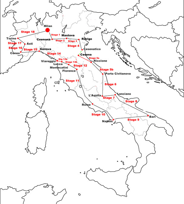 Giro d'Italia 1935 Map