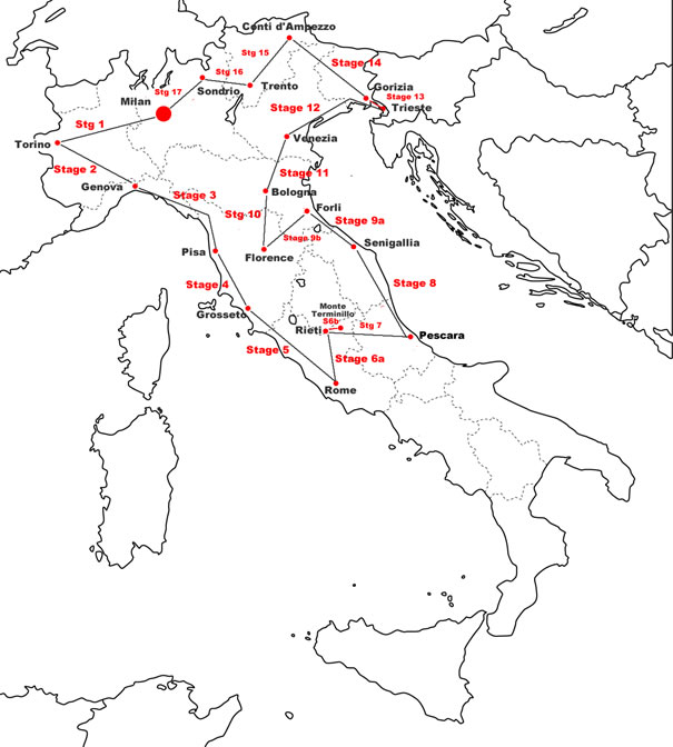 Giro d'Italia 1939 Map