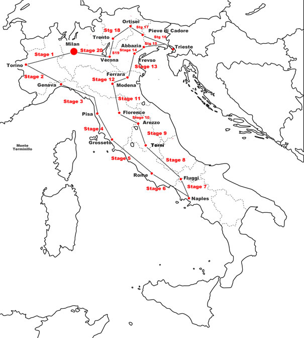 Giro d'Italia 1940 Map