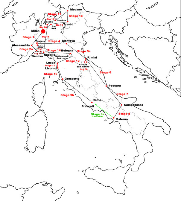 Giro d'Italia 1956 Map