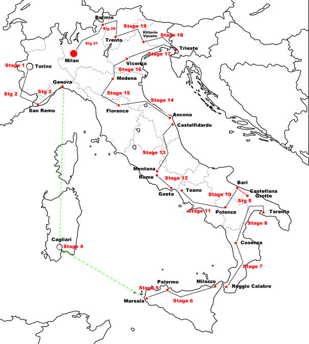 Giro d'Italia 1961 Map