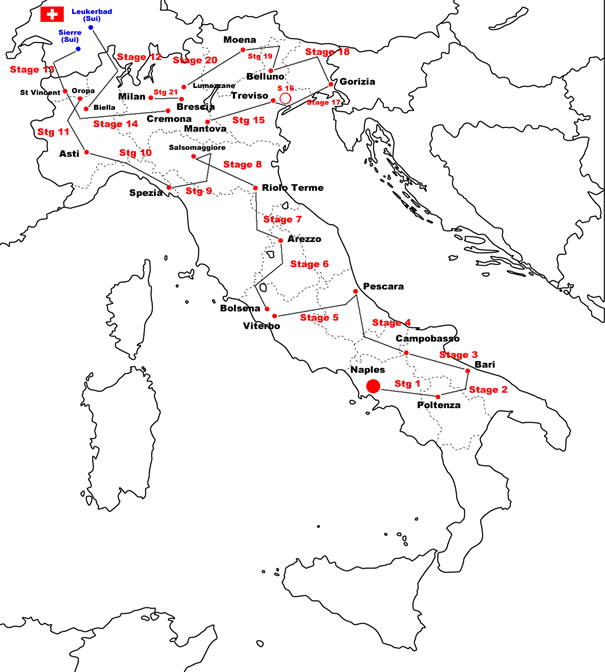 Giro d'Italia 1963 Map