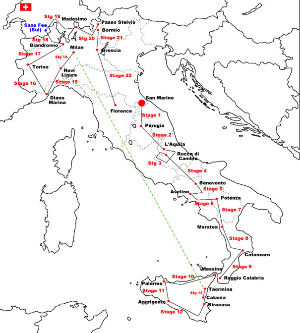 Giro d'Italia 1965 Map