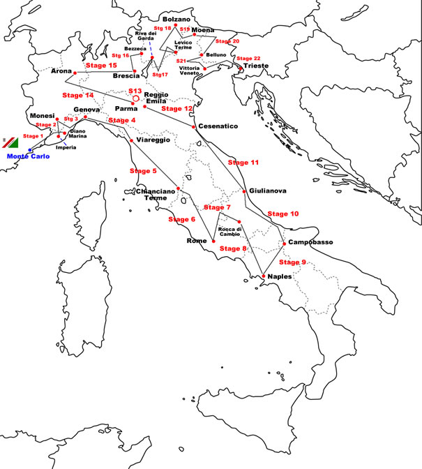 Giro d'Italia 1966 Map