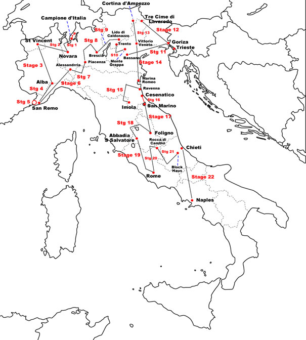 Giro d'Italia 1968 Map