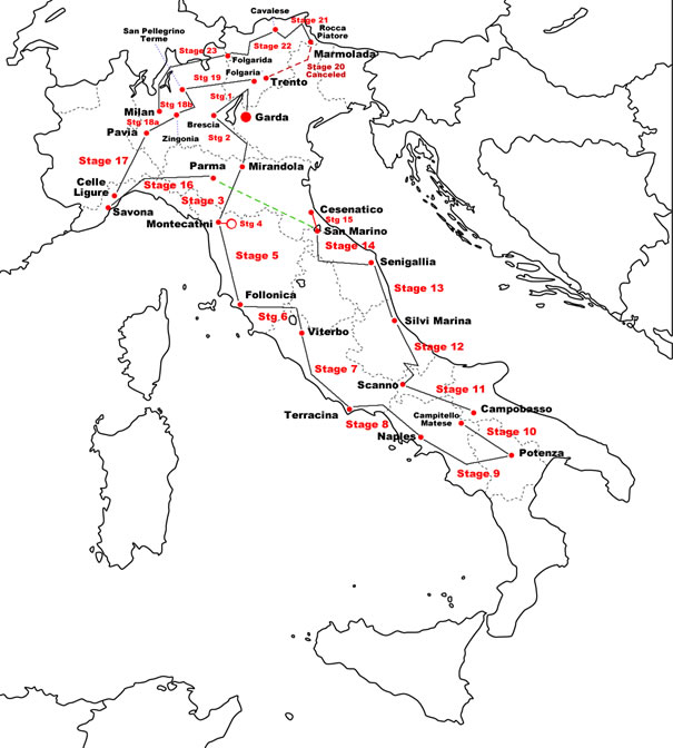 Giro d'Italia 1969 Map