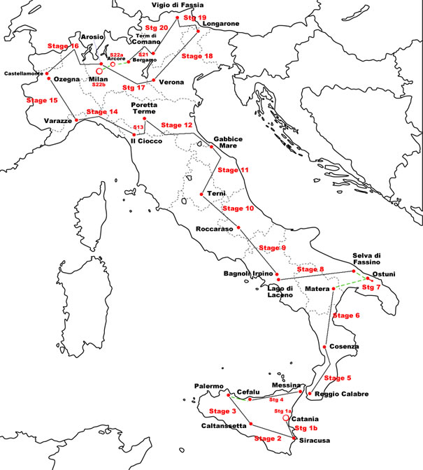 Giro d'Italia 1976 Map