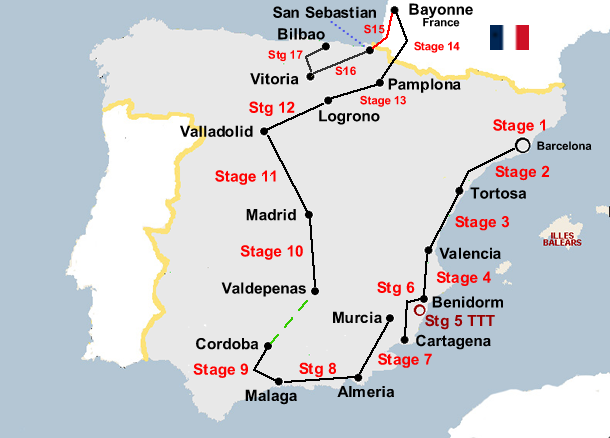 Vuelta a Espana 1962 Map