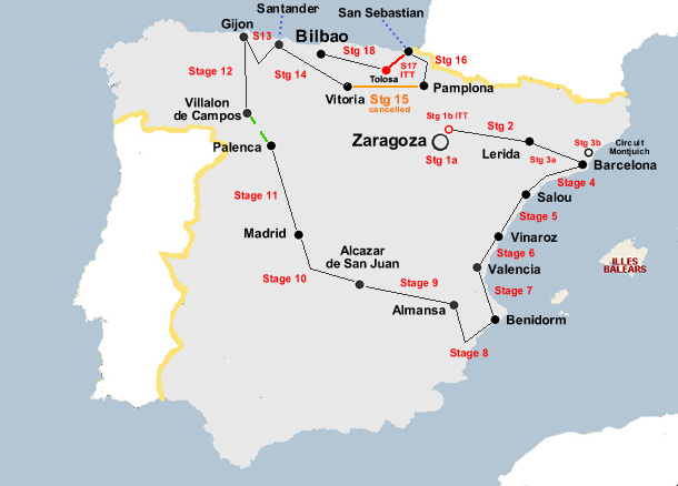 Vuelta a Espana 1968 Map