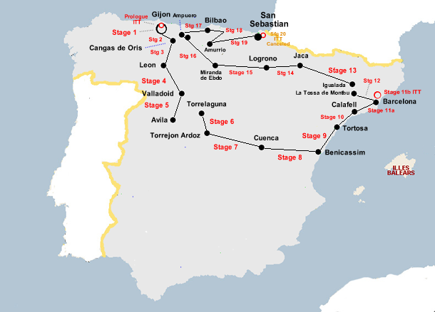 Vuelta a Espana 1978 Map