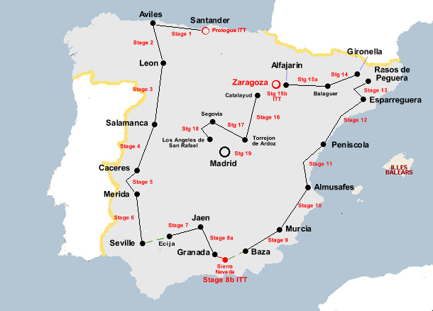 Vuelta a Espana 1981 Map