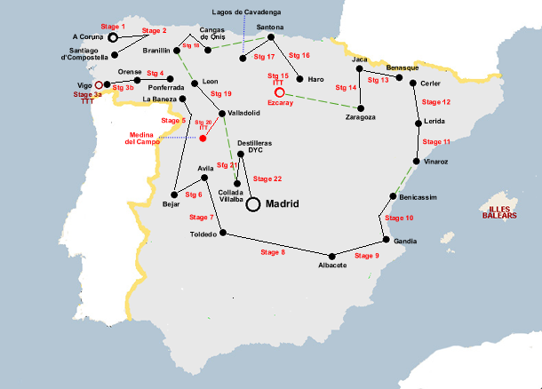 Vuelta a Espana 1989 Map